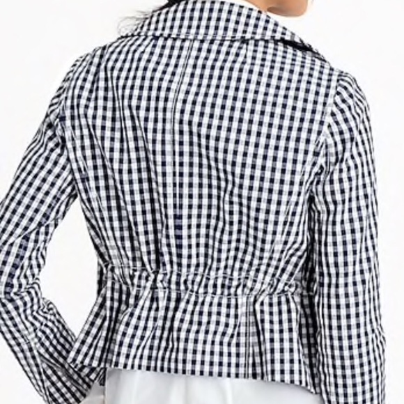NWT! JCREW GINGHAM MOTORCYCLE JACKET - Picture 3 of 5